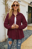 LADIES' LOOSE LAPEL POCKET BUTTON JACKET COAT