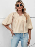 ROUND NECK BOW LOOSE LADIES' SHIRT
