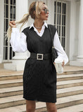 TWISTED SWEATER V-NECK SLEEVELESS KNITTED VEST