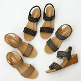 SOFT-SOLED WEDGE GLADIATOR SANDALS