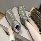 FEMALE RAINDROP VELVET WARM COTTON BOOTS