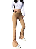 TIGHT-FITTING PIT-STRIP HIGH WAIST SPORTS PANTS