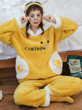 YELLOW RABBIT SWEET LOVELY STUDENTS THICKEN WARM FLANNEL