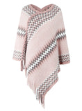 FRINGE KNIT SWEATER SHAWL CLOAK