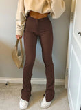 SLIT TROUSERS HIGH WAIST SPORTS PANT