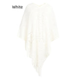 KNITTED BEADED TASSEL SHAWL CLOAK