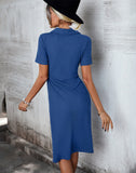 SHIRT COLLAR BUTTON CASUAL DRESS
