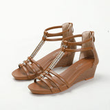 OPEN-TOED WEDGE SANDALS
