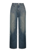 LOOSE STRAIGHT HIGH WAIST POCKET JEANS