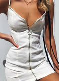 PENCIL TIGHT BEACH DRESS LADIES V-NECK COTTON DRESS