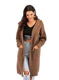HOODED CARDIGAN LONG LOOSE SWEATER COAT