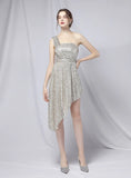 SEXY ONE SHOULDER SLEEVELESS DRESS
