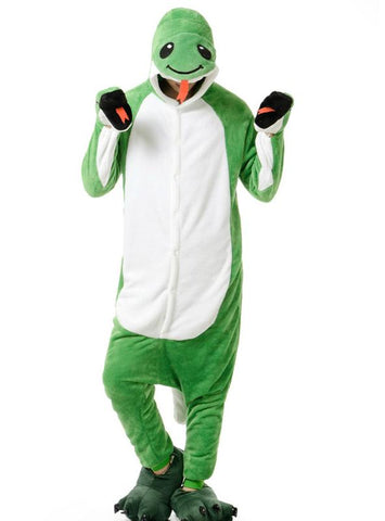 GREEN CARTOON CONJOINED NIGHTGOWN GREEN SNAKE ANIMAL