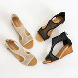 LEISURE NET THICK-SOLED WEDGE SANDALS
