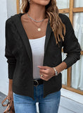 SOLID COLOR HOODED TWIST SWEATER CARDIGAN COAT