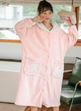 BLUE STAR WINTER WOMEN LONG SLEEVE VELVET SLEEPWEAR
