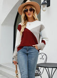 COLOR MATCHING PULLOVER STRIPED SWEATER