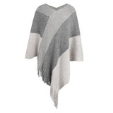 CONTRAST CLOAK SHAWL SWEATER COAT