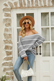 LOOSE STRIPED LONG-SLEEVED PULLOVER SWEATER