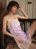WOMEN SEXY LACE SATIN PAJAMAS