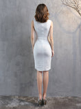 WOMEN SHORT V-NECK SEQUINS PARTY DRESS