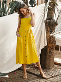 WOMEN SPAGEHTTI STRAPS POCKET DRESS