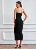 SOLID COLOR TUBE TOP DRESS