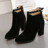 THICK HEELS BACK ZIPPER MARTIN BOOTS