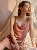 SATIN-FACED SLUNG SKIRT PAJAMAS