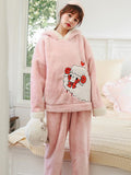 PINK SHEEP WINTER CORAL FLEECE PAJAMAS LADIES THICKENING