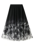 RETRO-STYLE GRADIENT INK PRINT SKIRT