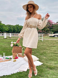 LOOSE CASUAL STRAPS LONG SLEEVE DRESS