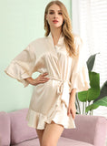 WOMEN ICE SILK SATIN NIGHTGOWN