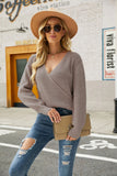 V-NECK LONG SLEEVE PULLOVER SWEATER