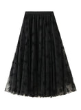 FLOCKING GAUZE SWING SKIRT