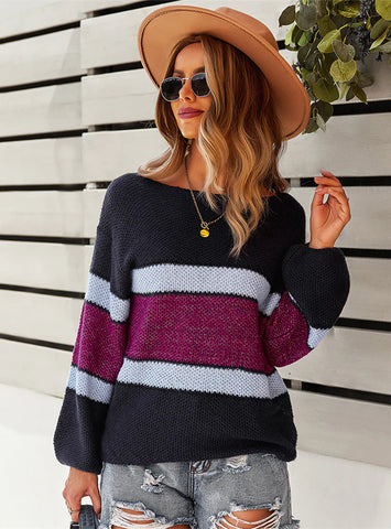 LONG SLEEVE STITCHING SWEATER