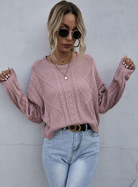 LOOSE ROUND NECK KNITTED SWEATER