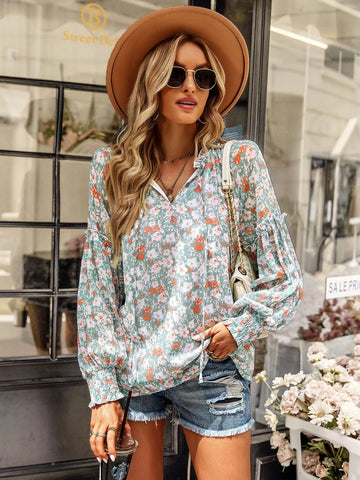WOMEN PRINTED LONG SLEEVE SHIRT