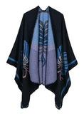 LADIES CASHMERE SPLIT FLOWER SHAWL CAPE