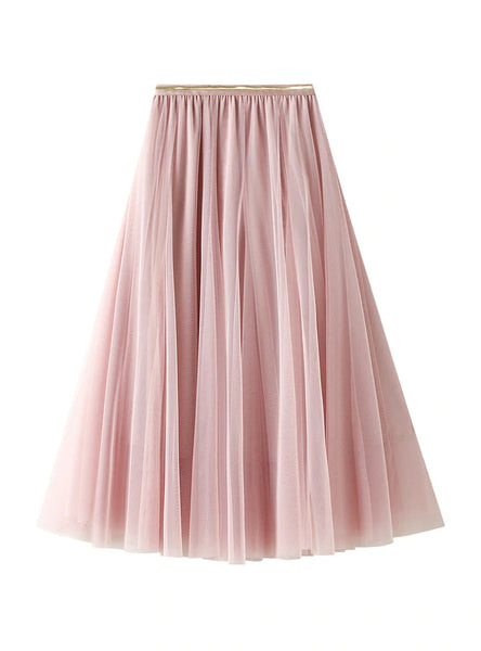 HIGH WAIST GAUZE SKIRT