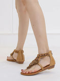 WEDGE-HEELED RHINESTONE CLIP-ON SANDALS