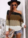SPLICED LONG SLEEVE SWEATER