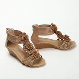 FLOWER MUFFIN THICK BOTTOM SLOPE SANDALS
