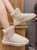 WOMEN'S LEATHER SHORT SNOW BOOTS COTTON