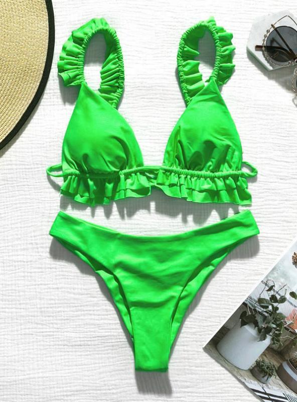 RUFFLES BATHING SUIT PUSH UP SWIMSUIT Ncocon