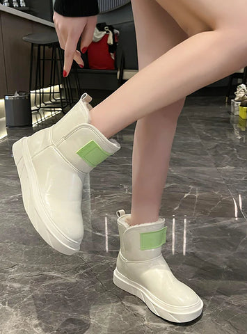 LOOSE CAKE THICK SOLE PLUS VELVET BOOTS