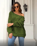 LOOSE ROUND NECK SOLID COLOR SWEATER