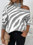 WOMEN PULLOVER TIGER PRINT SWEATER