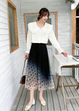 HIGH WAIST GRADIENT WAVE POINT SKIRT