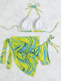 SEXY BACKLESS BEACH THREE PIECE BIKINI